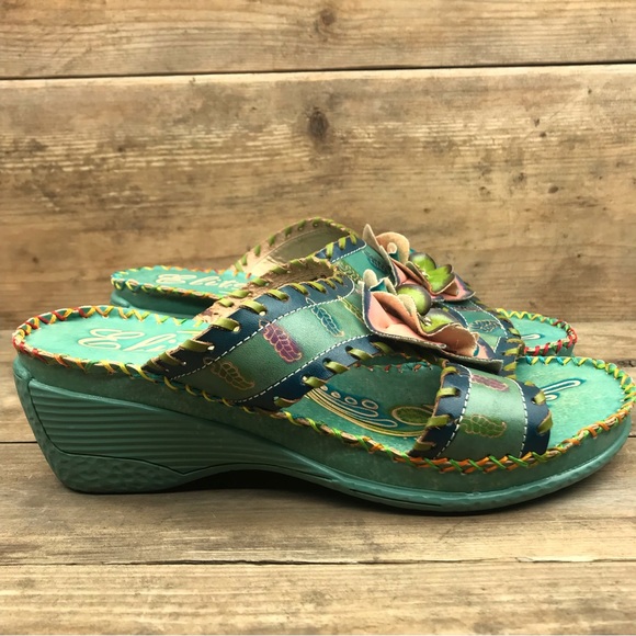 Corkys Shoes Corkys Slip On Sandal Womens Size 7 Teal Wflowers